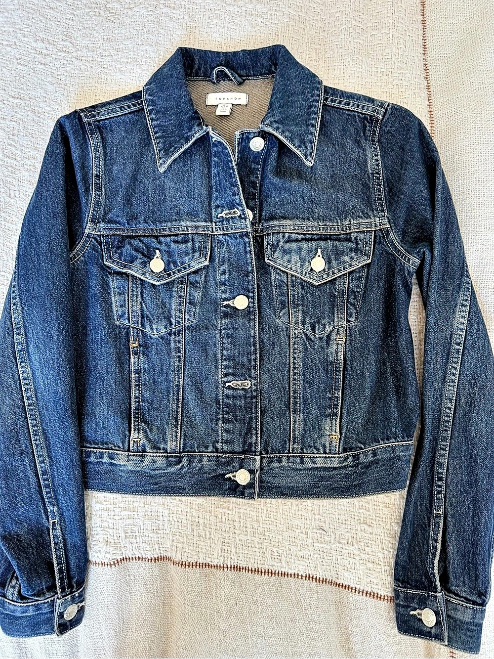 Topshop Classic Denim Jacket Women's Blue Size 2